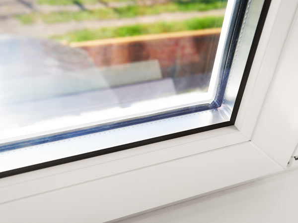 close-up view of a modern window frame